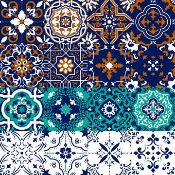 Talavera pattern. Moroccan tile mosaic. Illustrazione stock