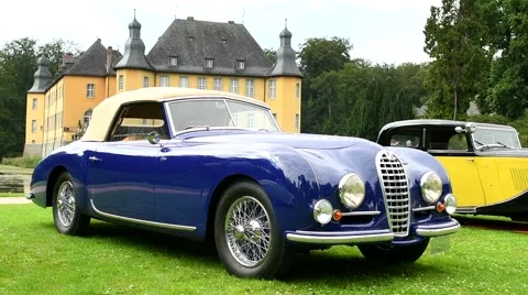 TALBOT LAGO T26 RECORD DROPHEAD 1947 classic convertible car Stock Footage