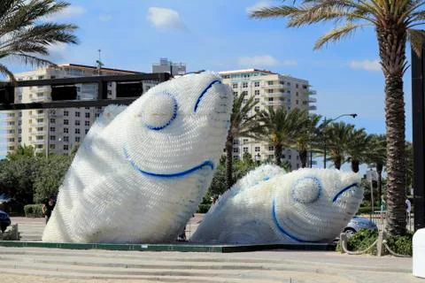 A tale of two fish sculptures Stock Photos