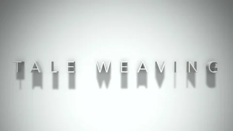 Tale weaving 3D title animation with shadows on a white background Stock Footage 298003299