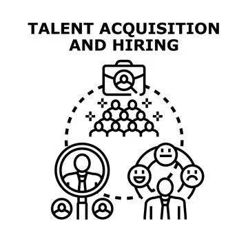 Talent acquisition and hiring process selecting candidates Stock Illustration