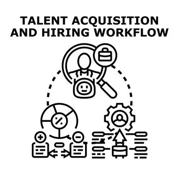 Talent acquisition and hiring workflow vector illustration Stock Illustration