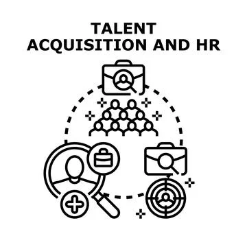 Talent acquisition and human resources management illustration 库存插图