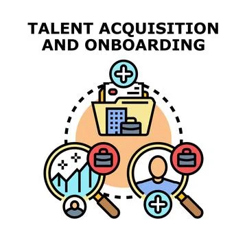 Talent acquisition and onboarding process concept illustration Stock Illustration