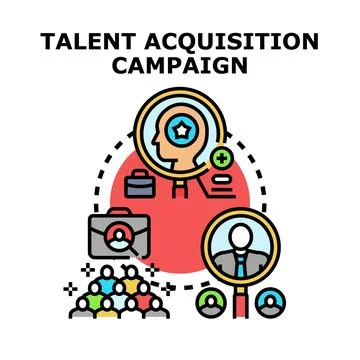 Talent acquisition campaign for finding skilled employees and recruiting tale 库存插图