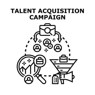 Talent acquisition campaign funnel optimizing recruitment process Stock Illustration