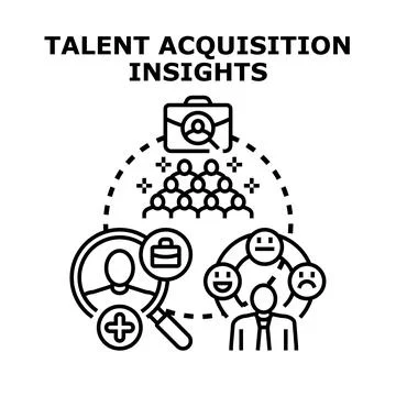 Talent acquisition insights strategy finding new employees Stock Illustration