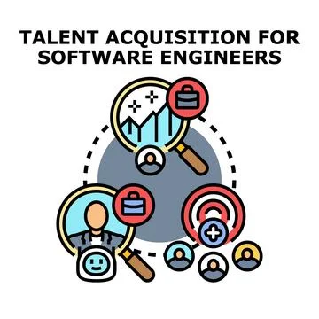 Talent acquisition process for software engineering candidates Stockillustratie