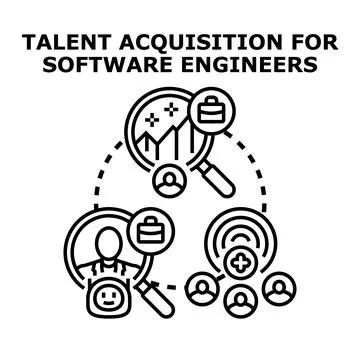 Talent acquisition process for software engineering candidates Stock Illustration