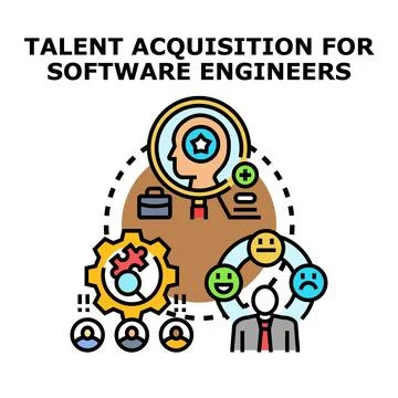 Talent acquisition for software engineers concept Stockillustratie