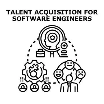 Talent acquisition for software engineers concept Stock Illustration
