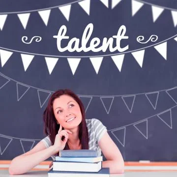 Talent against student thinking in classroom Stock Illustration
