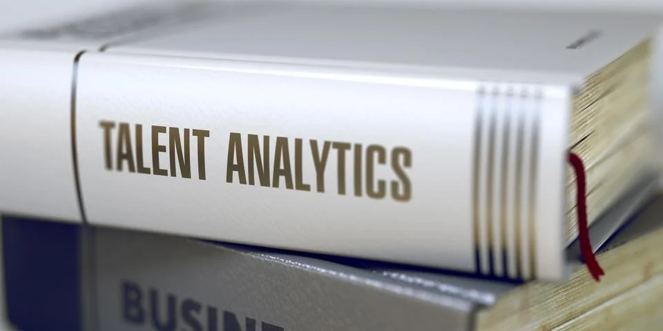 Talent Analytics Concept. Book Title. 3D Stock Illustration