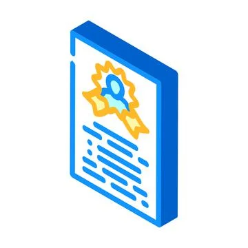 Talent certificate of manager isometric icon vector illustration Illustrazione stock