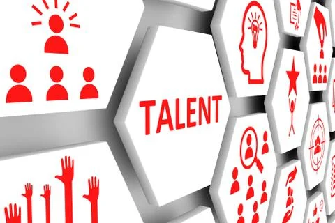 TALENT concept cell background 3d illustration Stock Illustration