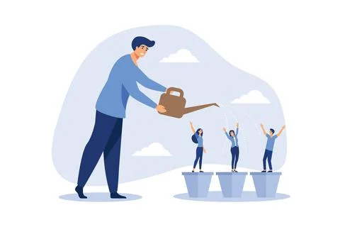 Talent development, career growth, training or coaching staff develop skill,  Illustrazione stock