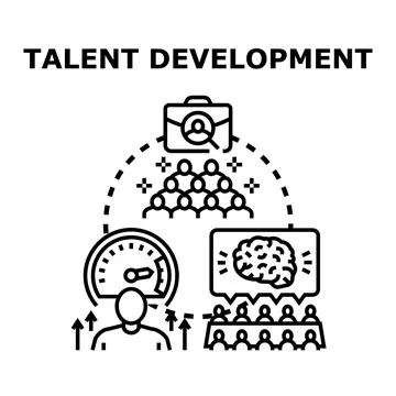 Talent development concept growing employee skills Stock Illustration