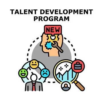 Talent development program concept evaluating employee potential 库存插图