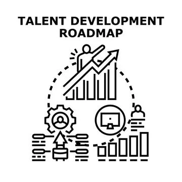 Talent development roadmap strategy establishing career growth Stock Illustration