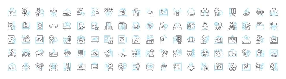 Talent development vector line icons set. Education, Training, Coaching Stock Illustration