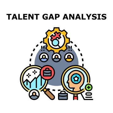 Talent gap analysis concept for business development Stock Illustration