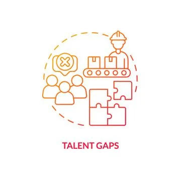 Talent gaps red gradient concept icon Stock Illustration
