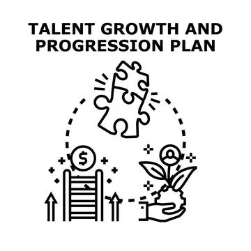 Talent growth and progression plan for career development Stock Illustration