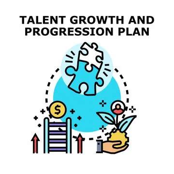 Talent growth and progression plan for career development Stock Illustration
