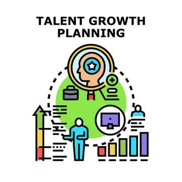 Talent growth planning for employee development and career path Stock Illustration