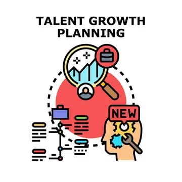 Talent growth planning for employee development strategy Stock Illustration