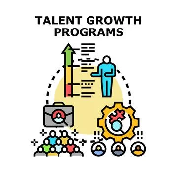 Talent growth programs for business development strategy 스톡 일러스트