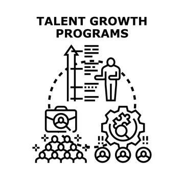 Talent growth programs for business development strategy 스톡 일러스트