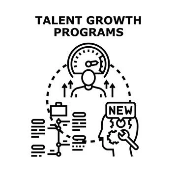 Talent growth programs developing employee skills and careers イラスト素材