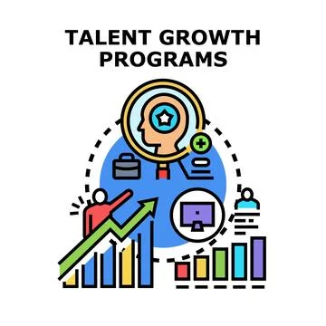 Talent growth programs developing employee skills Illustrazione stock
