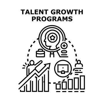 Talent growth programs developing employee skills Ilustração Stock