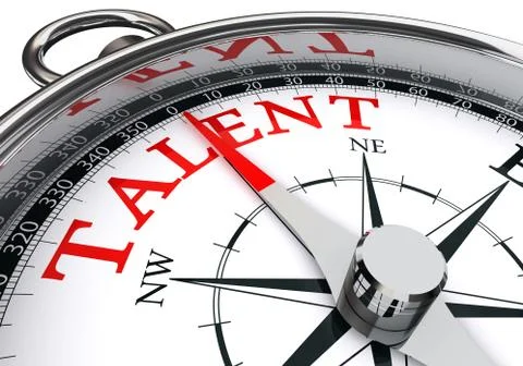 Talent indicated by concept compass Stock Illustration