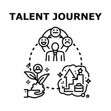 Talent journey evolution exploring career development concept Stock Illustration