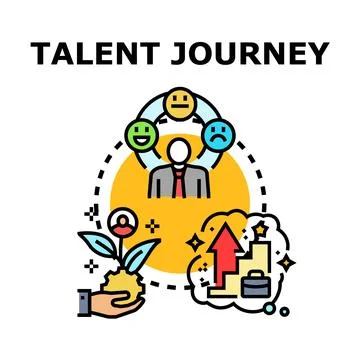 Talent journey evolution exploring career development concept Stock Illustration