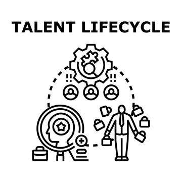 Talent lifecycle management finding new employees hiring Stock Illustration