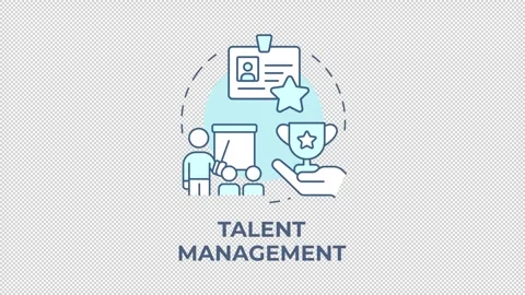 Talent management blue concept icon animation Stock Footage 337935760