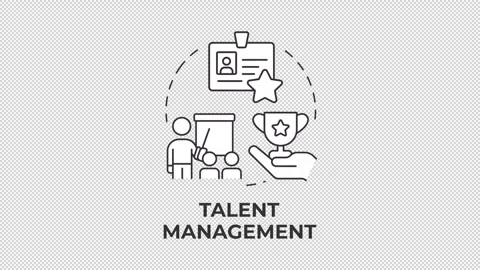 Talent management line concept icon animation Stock Footage 337774195