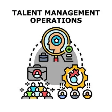 Talent management operations finding and developing employees 스톡 일러스트