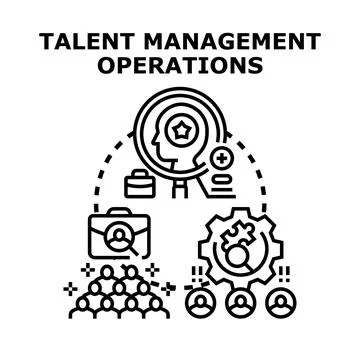 Talent management operations finding and developing employees Stock Illustration