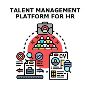 Talent management platform for hr selecting candidates 库存插图