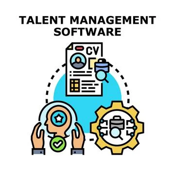 Talent management software finding best employee candidates Ilustração Stock