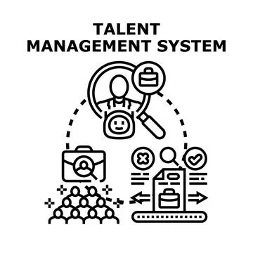 Talent management system concept recruiting human resources Stock Illustration