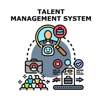 Talent management system concept recruiting human resources Stock Illustration