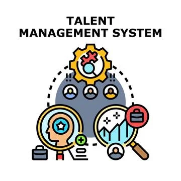 Talent management system optimizing human resource development Stock Illustration
