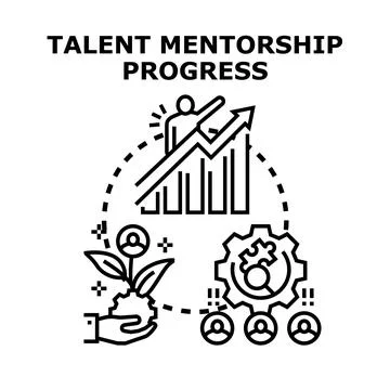 Talent mentorship program for career growth progress 库存插图