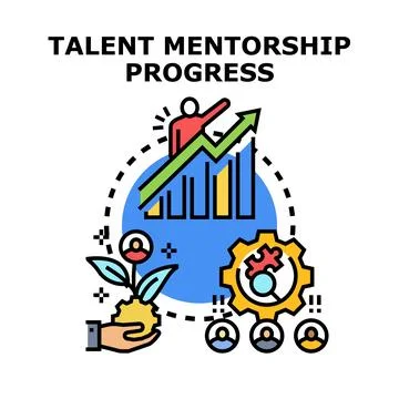 Talent mentorship program for career growth progress Stock Illustration